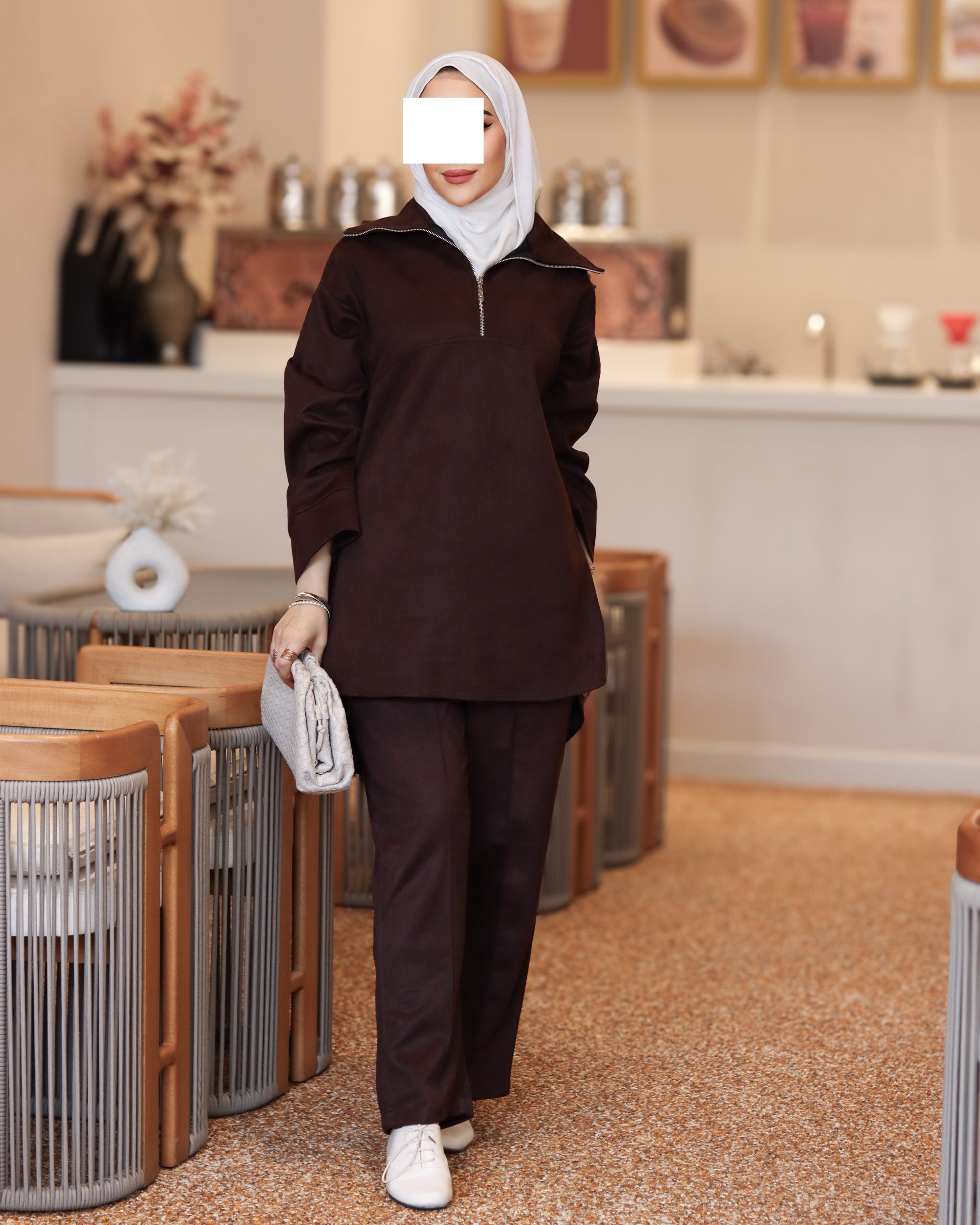 Soft Chamois Zip Set – Brown