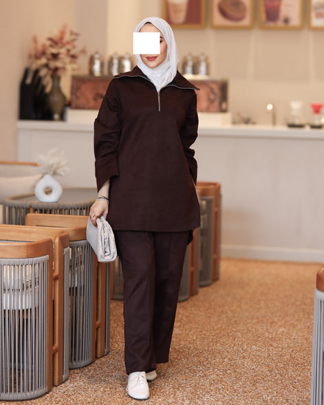 Soft Chamois Zip Set – Brown