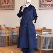 Buttoned Chamois Maxi Nafnouf – Navy