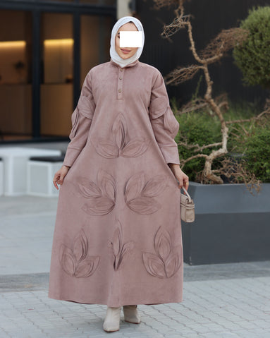 Floral Texture Chamois Maxi Nafnouf – Rose Camel