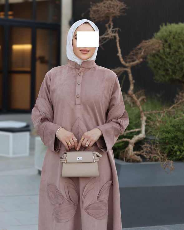 Floral Texture Chamois Maxi Nafnouf – Rose Camel