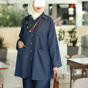 Light Denim Button Set – Deep Blue