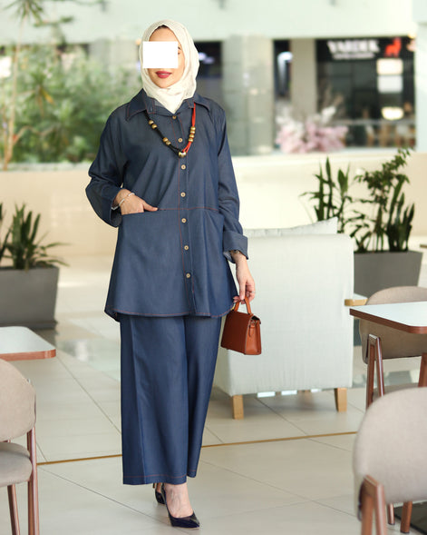 Light Denim Button Set – Deep Blue