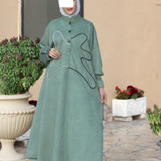 Abstract Line Chamois Nafnouf – Sage Green