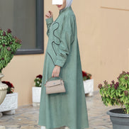 Abstract Line Chamois Nafnouf – Sage Green