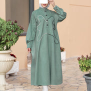 Abstract Line Chamois Nafnouf – Sage Green