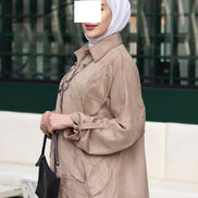 Textured Leaf Chamois Set – Taupe