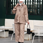 Textured Leaf Chamois Set – Taupe