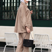 Textured Leaf Chamois Set – Taupe