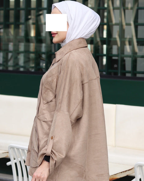 Textured Leaf Chamois Set – Taupe