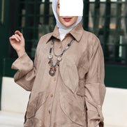 Textured Leaf Chamois Set – Taupe