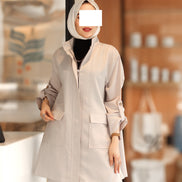 Front-Zip Linen Set – Soft Beige