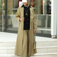 Striped Linen Coat Set – Sand Beige