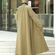 Striped Linen Coat Set – Sand Beige