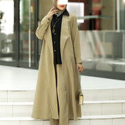 Striped Linen Coat Set – Sand Beige