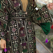 Embroidered Velvet Daraa Set – Emerald Mix