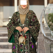 Embroidered Velvet Daraa Set – Emerald Mix