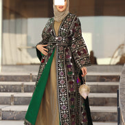 Embroidered Velvet Daraa Set – Emerald Mix