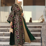 Embroidered Velvet Daraa Set – Emerald Mix