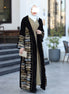Embroidered Velvet Daraa Set – Black & Gold