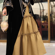 Ornate Embroidered Velvet Daraa – Black & Gold