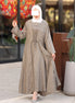 Laced Linen Bisht Set - Taupe