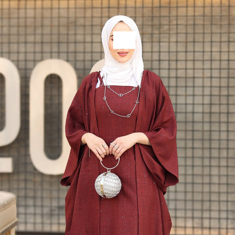 Cape Linen Daraa Set - Burgundy