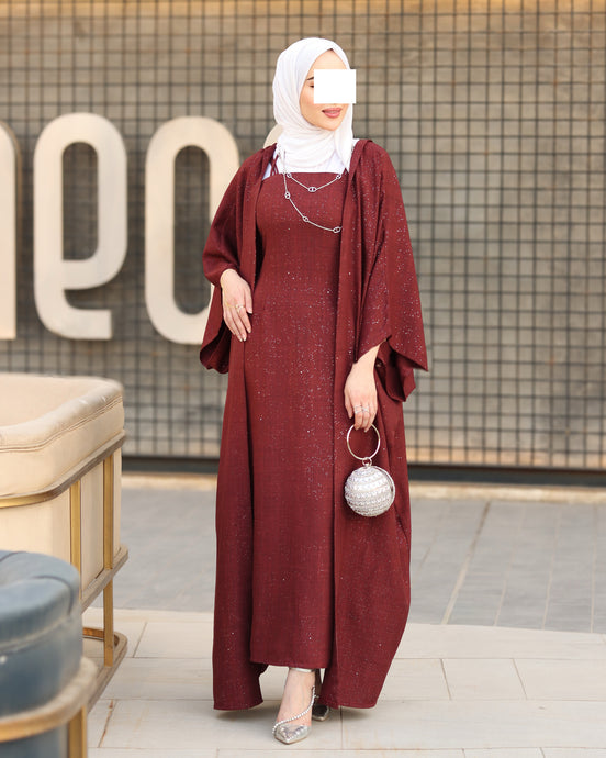 Cape Linen Daraa Set - Burgundy