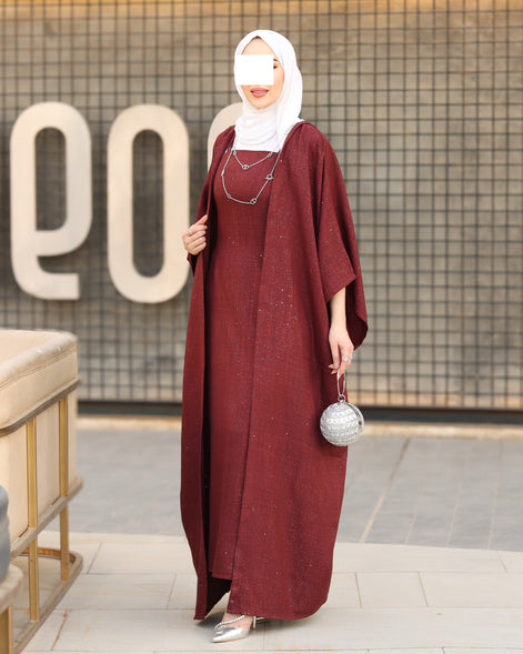 Cape Linen Daraa Set - Burgundy