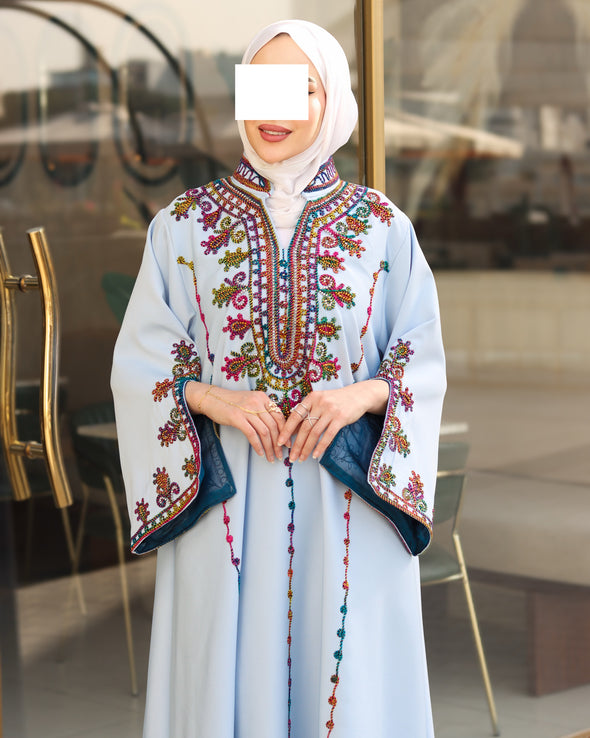 Embroidered Barbie Daraa - Sky Blue