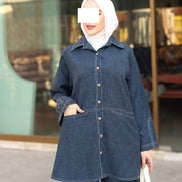 طقم قميص و بنطلون من الكتان – أزرق دنيم