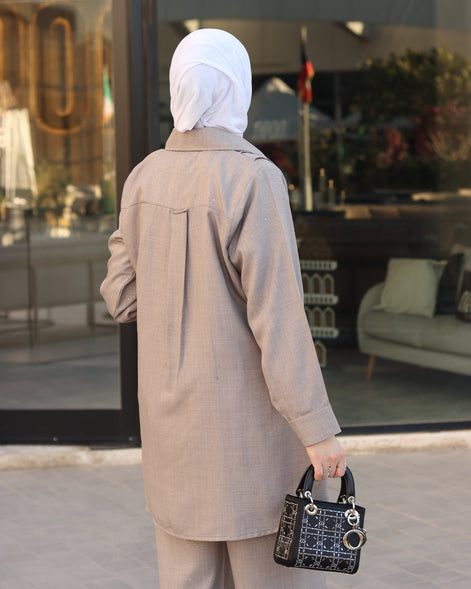 طقم قميص و بنطلون من الكتان - تابو