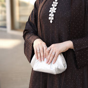 طقم دراعة من الكتان – بني داكن